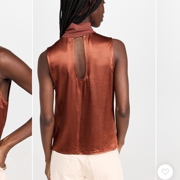 NWT Danielle mock neck satin tank nation ltd boho brown fall formal revolve S - Picture 3 of 8